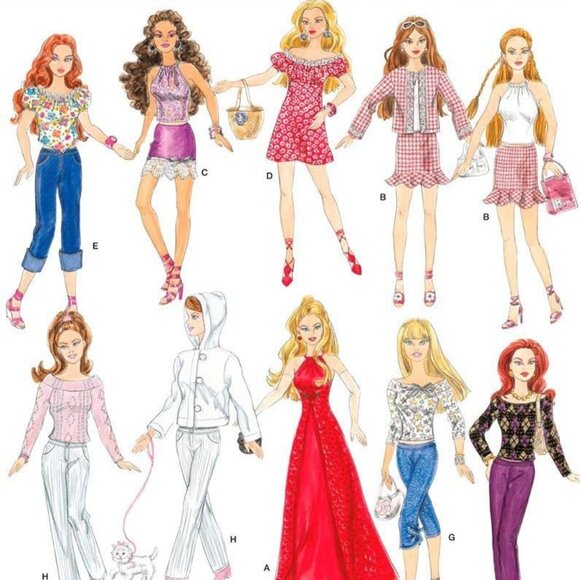 Simplicity 4702 Doll Going Out Clothing Sewing Pattern by Andrea Schew - Picture 1 of 3